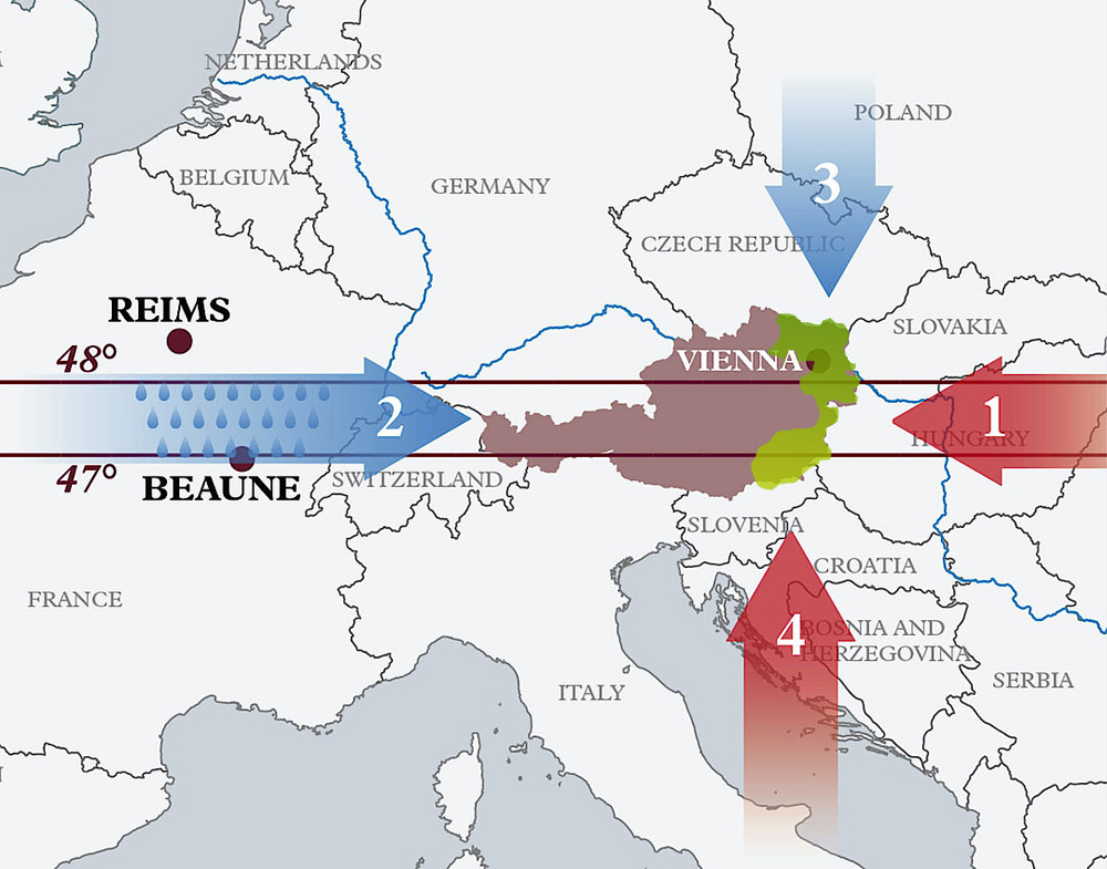 Localização da Áustria dentro da Europa