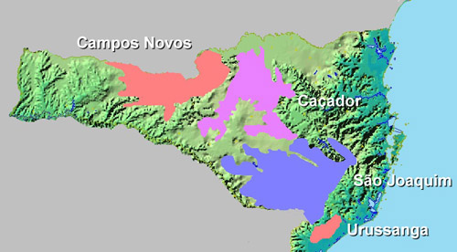 Mapa vinícola de Santa Catarina