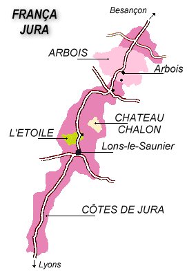 Mapa vinícola do Jura