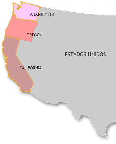 Mapa vinícola dos Estados Unidos