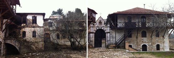 O conjunto de mosteiros, destruído pelo tempo, está sendo restaurado pela Tsantali
