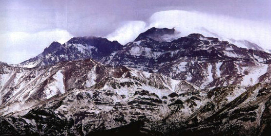 A Cordilheira dos Andes vista do Valle del Maule