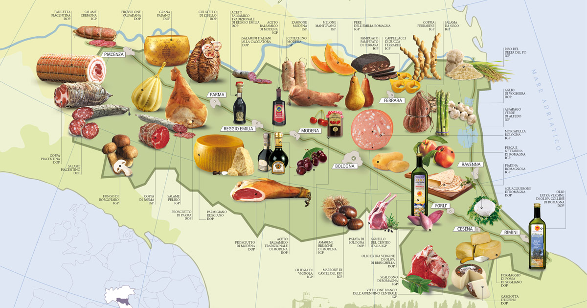 A região da Emilia-Romagna é um tesouro para a gastronomia